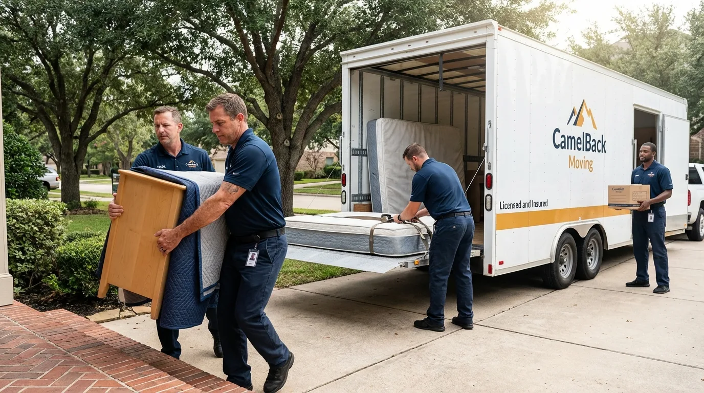Crew loading residential truck for cross-state move from Leonardtown, MD