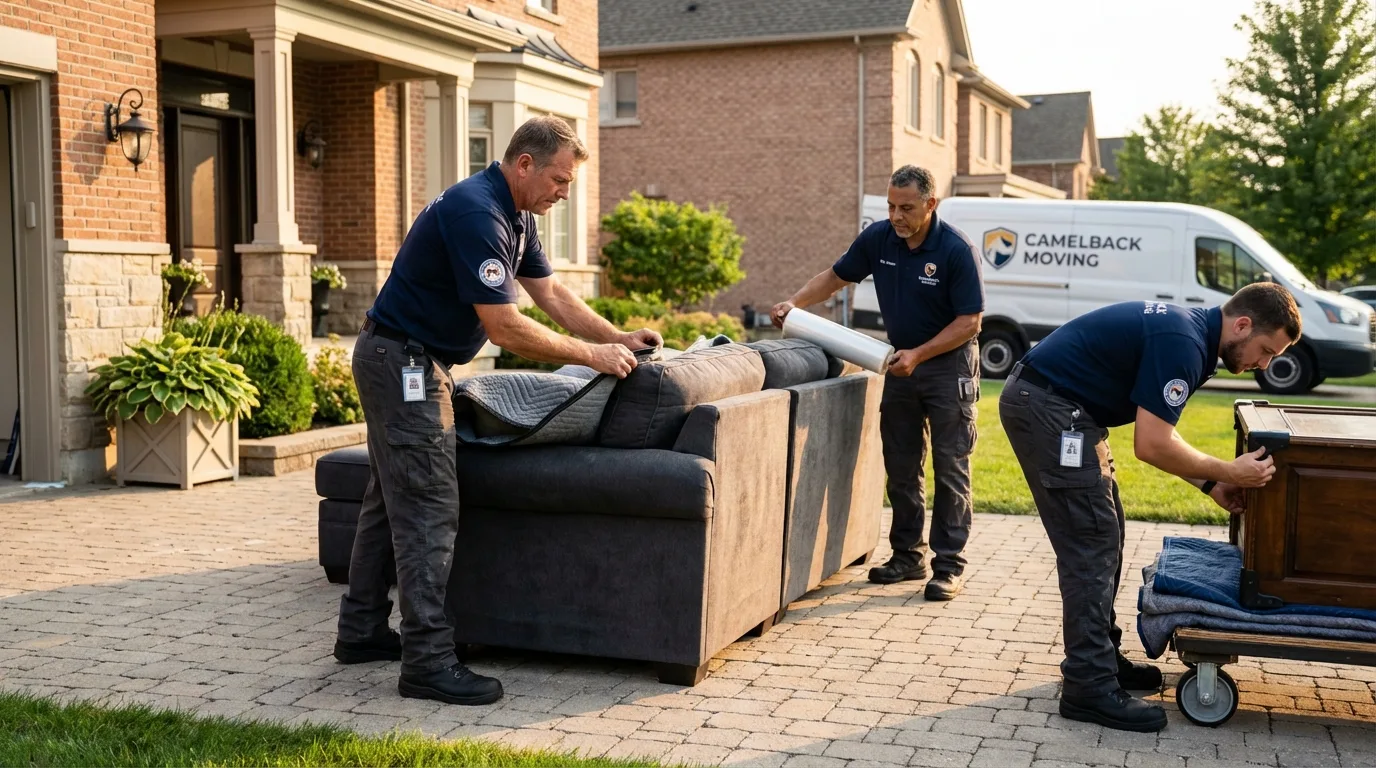 Large estate moving crew wrapping furniture in Leonardtown, MD